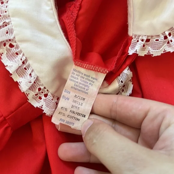 Vintage girls Lacy peasant cottage core dress top - Picture 4 of 4